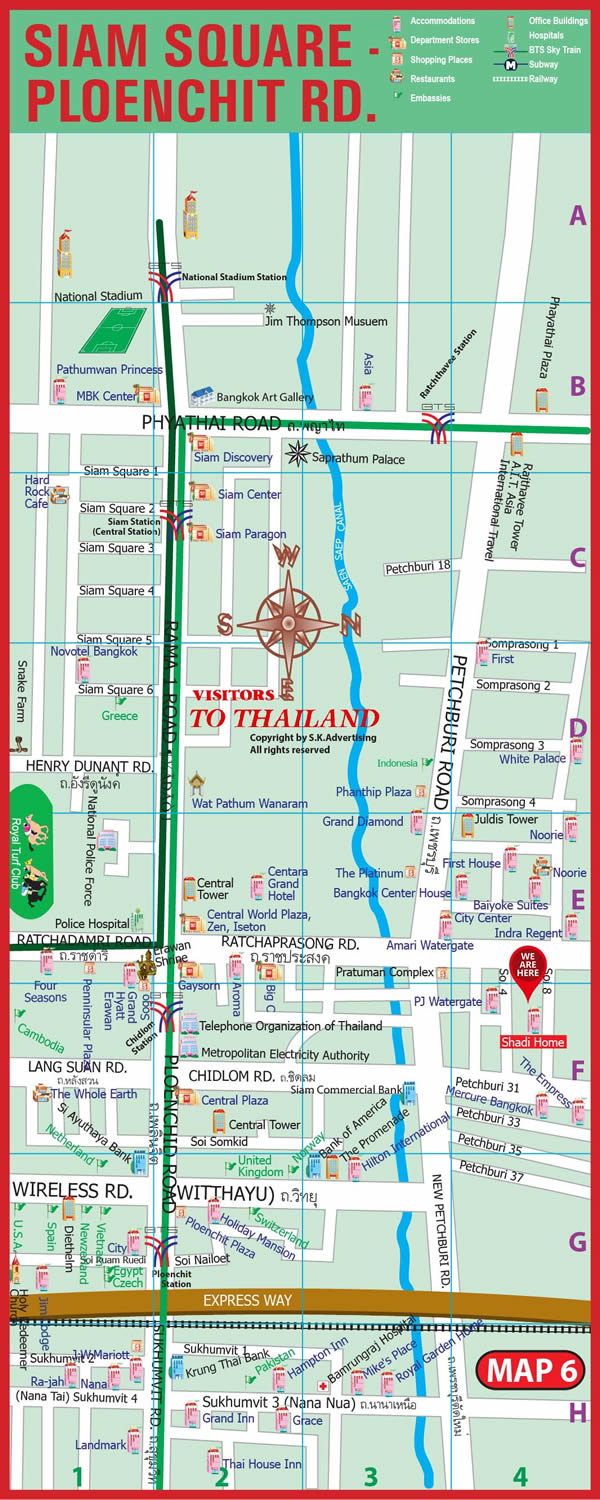 Siam-Pleonchit Road Map