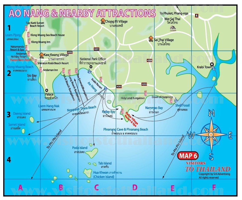 Ao Nang Beach and Nearby Map