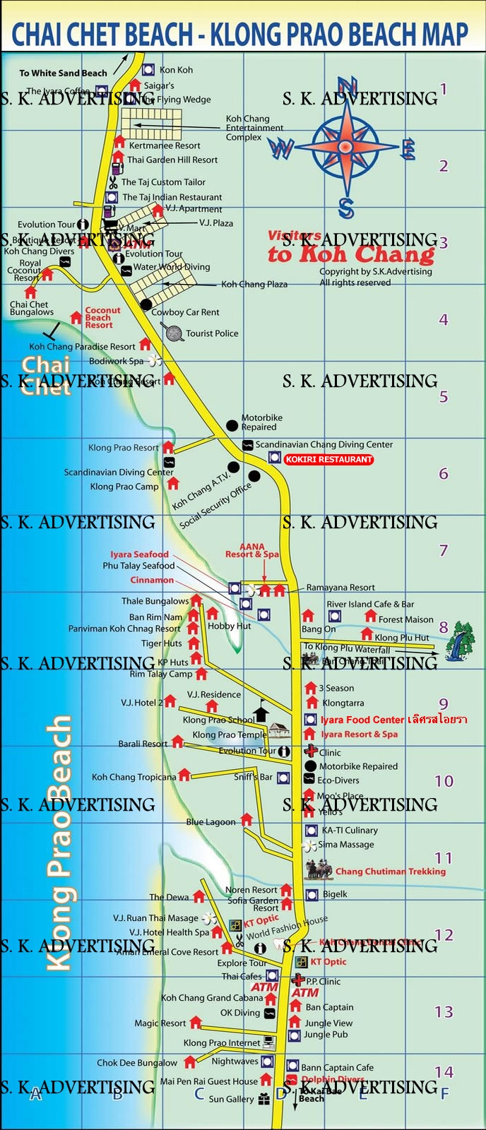 Chai Chet & Khlong Prao Beaches Map