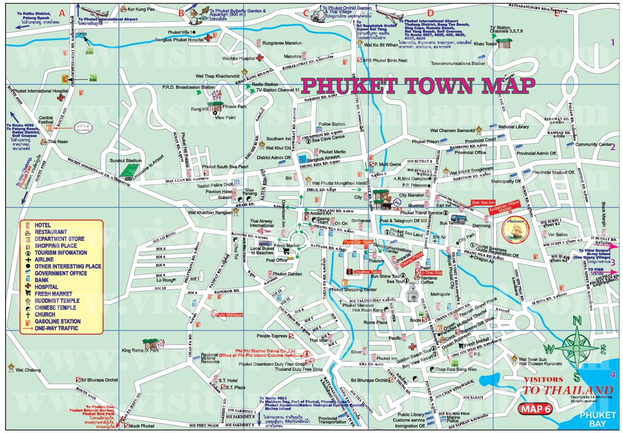 KOH PHUKET MAP: Town.