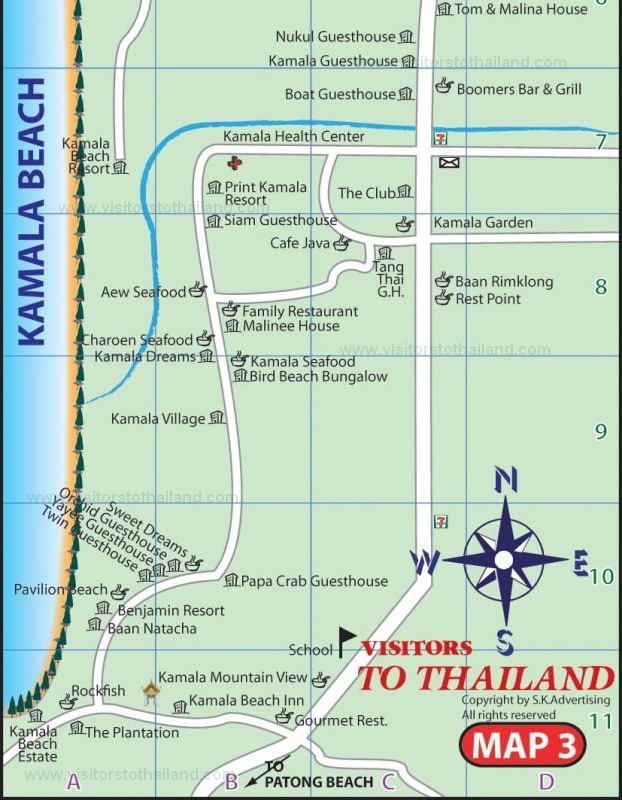 Surin and Kamala Beaches Map