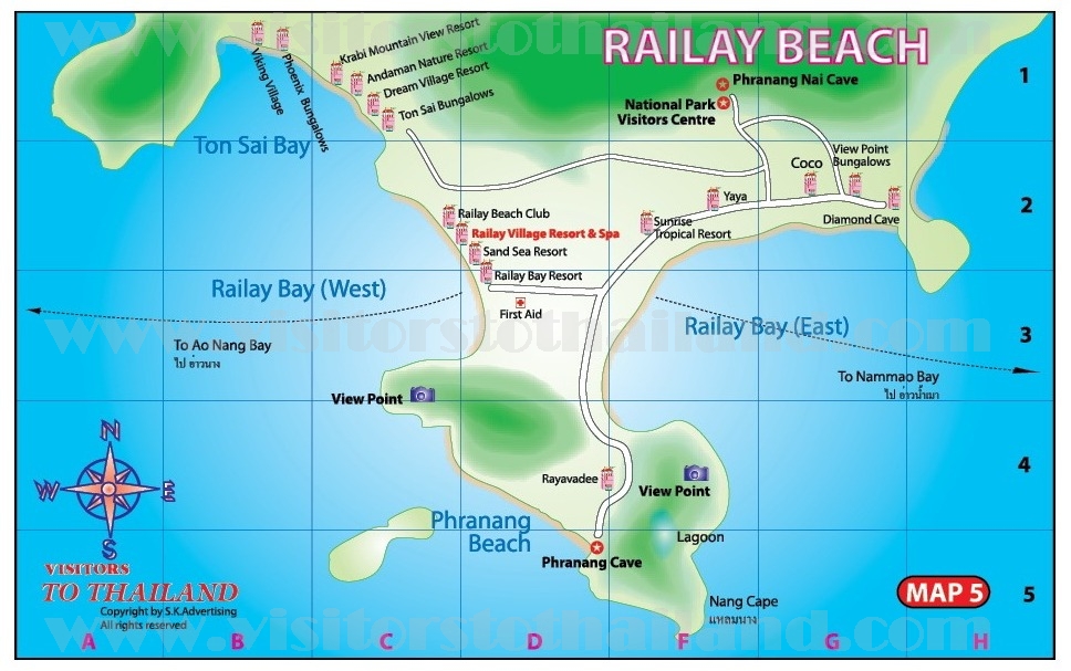 Railay Beach Map