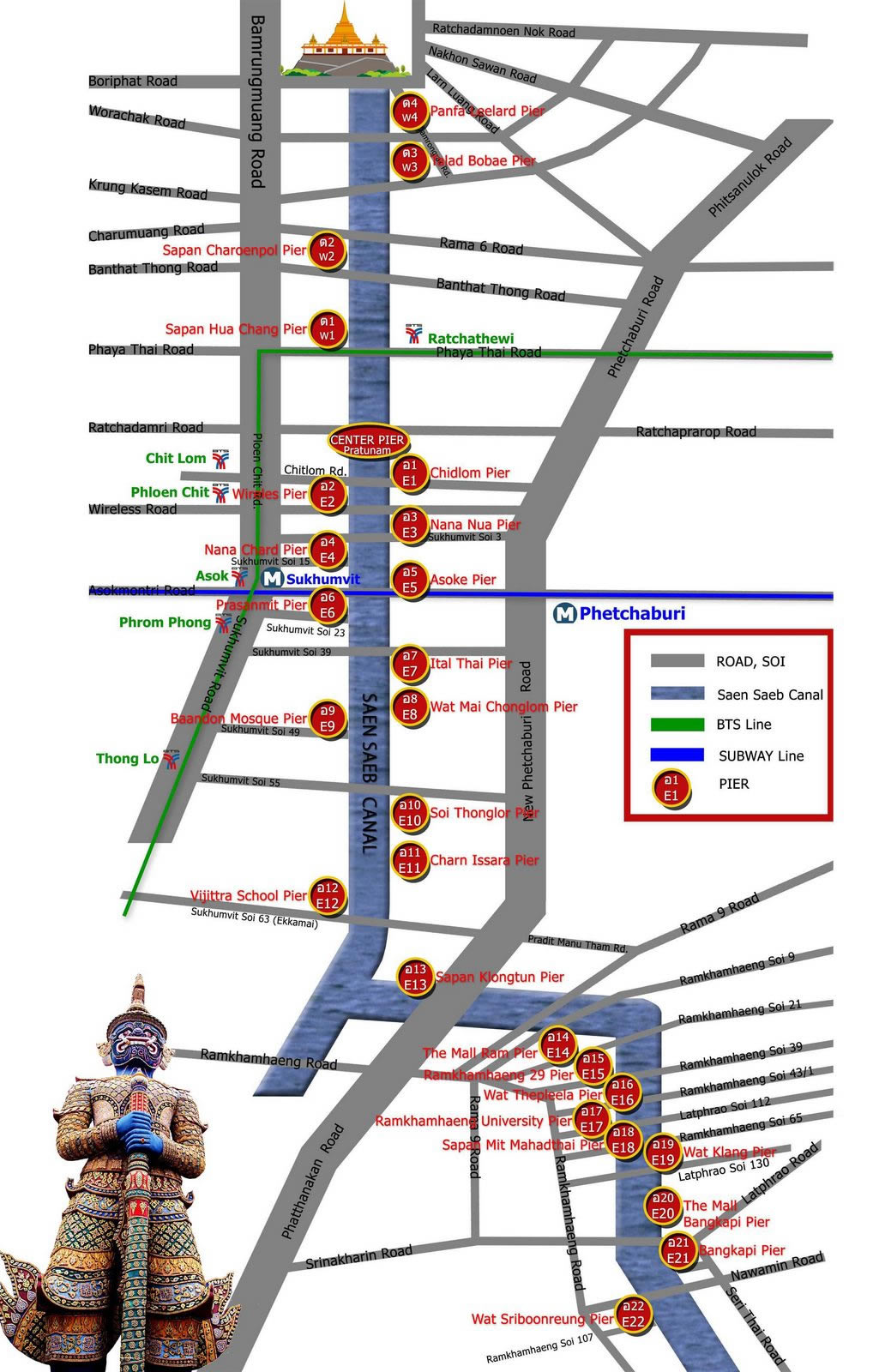 Saen Saeb Canal Route Map