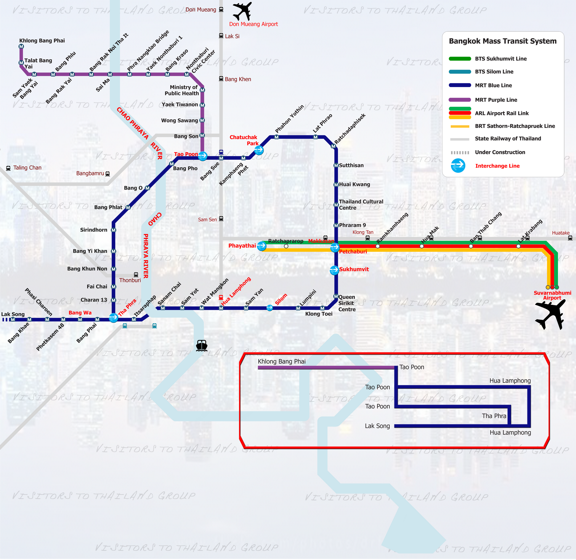 MRTA Blue, Purple, ARL&SRT Map