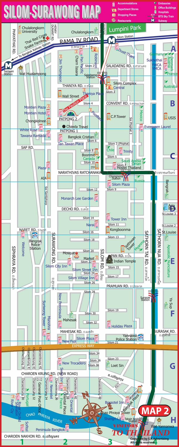 Silom-Sathon Road Map