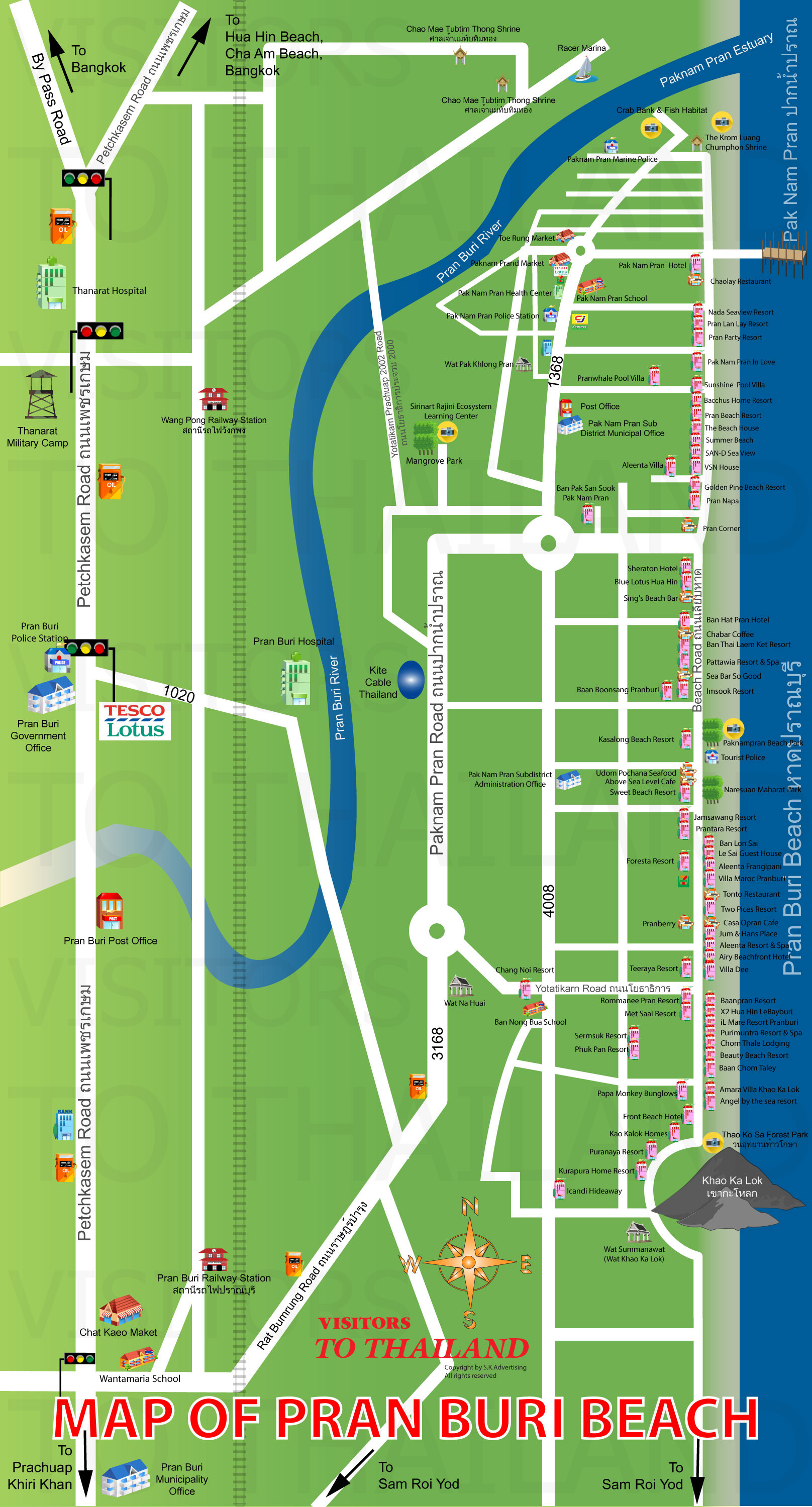 Pranburi Beach Map