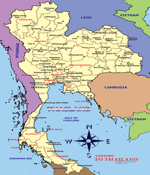 The Kingdom of Thailand Map