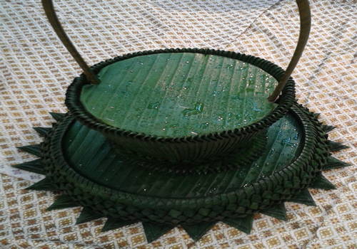 Banana leaf Basket-elborately Thai Hand-made